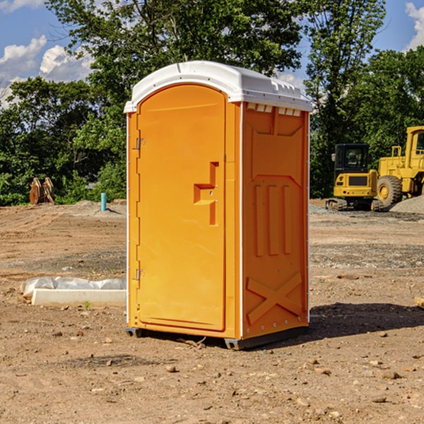 how often are the porta potties cleaned and serviced during a rental period in Hankinson ND